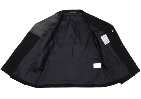 Yohji Yamamoto FEMME Leather Patchwork Wool Jacket K-174747_012