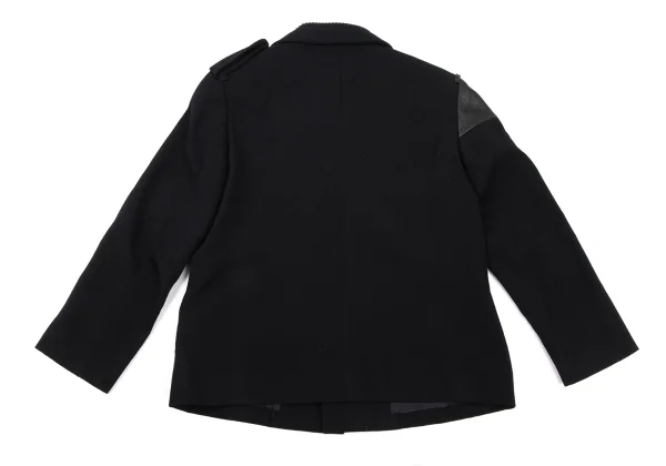 Yohji Yamamoto FEMME Leather Patchwork Wool Jacket K-174747_014