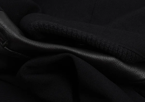 Yohji Yamamoto FEMME Leather Patchwork Wool Jacket K-174747_015