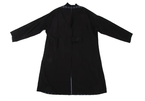 Y's Stripe Layered Linen Cotton Coat K-174748_011