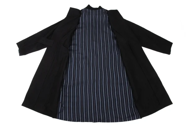 Y's Stripe Layered Linen Cotton Coat K-174748_013