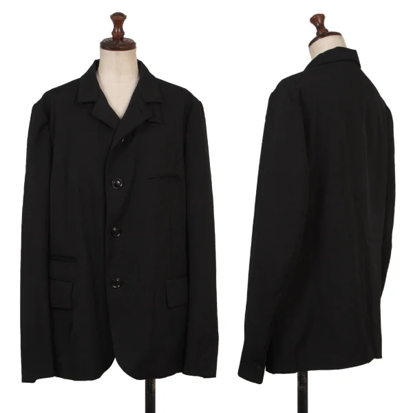 Y's Wool Gabardine 2way Collar Jacket Black 3 K-174749_001
