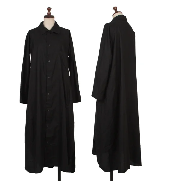 Y's Cotton Raglan Shirt Dress Black 2 K-174750_001