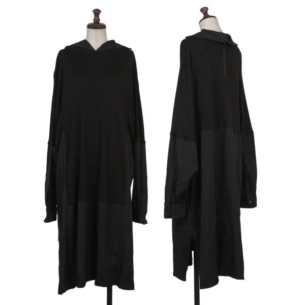 Y's Switching Wool Gabardine Dress Black 1 K-174752_001