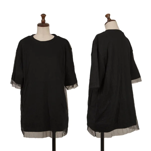 RISMAT by Y's Wrinkle Mesh Layered T Shirt Black 3 K-174753_001