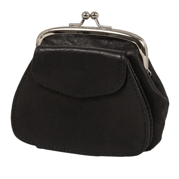 Y's Leather Kiss Lock Coin Case Black  K-174759_001