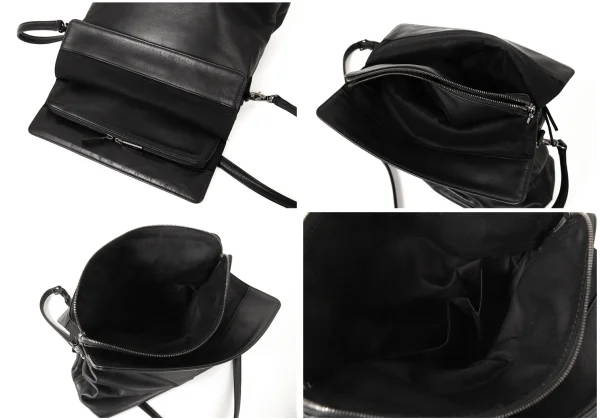Yohji yamamoto discord Fire Plisse Leather Shoulder Bag K-174761_015