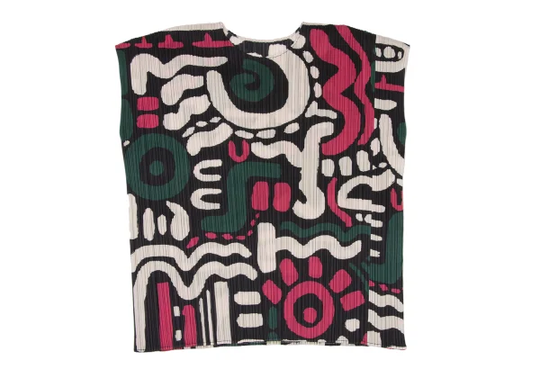 PLEATS PLEASE Pleats Geometric Print Sleeveless Top K-174763_002