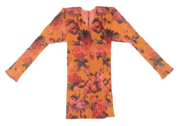 PLEATS PLEASE Pleated Floral Print Cardigan K-174764_002