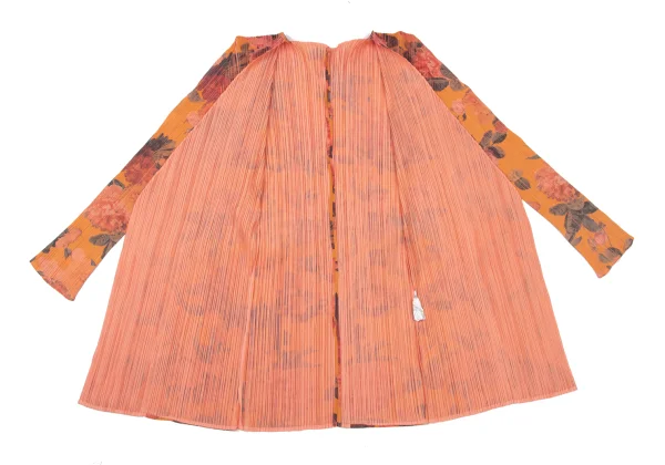 PLEATS PLEASE Pleated Floral Print Cardigan K-174764_009