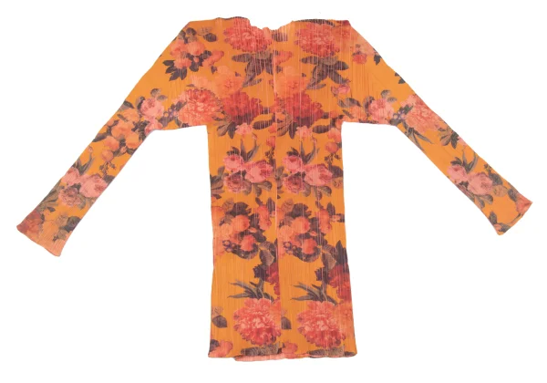 PLEATS PLEASE Pleated Floral Print Cardigan K-174764_010