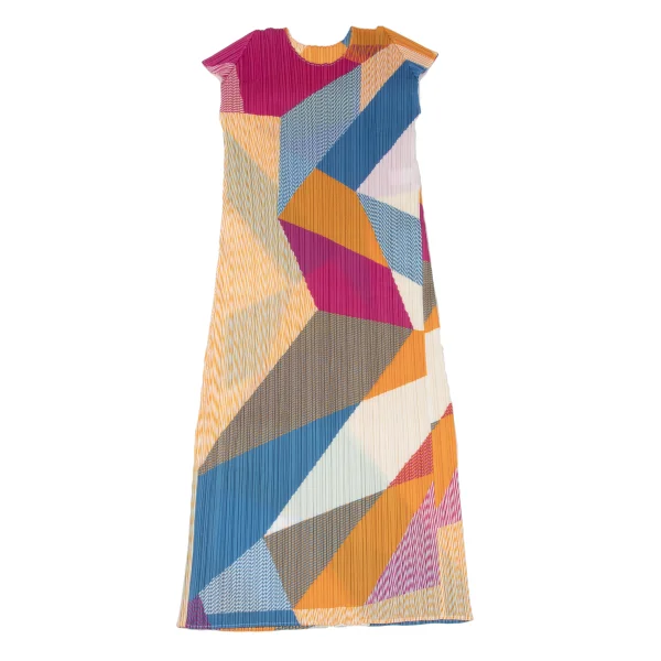 PLEATS PLEASE Pleats Geometric Multi-Color Dress K-174765_002