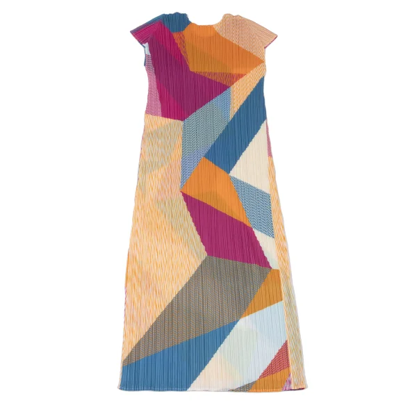 PLEATS PLEASE Pleats Geometric Multi-Color Dress K-174765_008