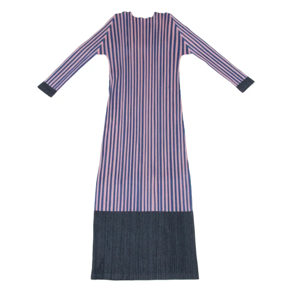 PLEATS PLEASE Pleats Striped Switching Dress K-174766_009