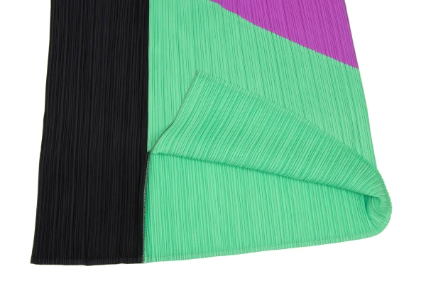 PLEATS PLEASE Color Block Front Wrap Skirt K-174770_010