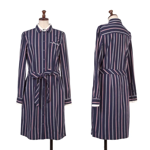 Brooks Brothers Striped Shirt Dress Navy,White,Red 4 K-174772_001