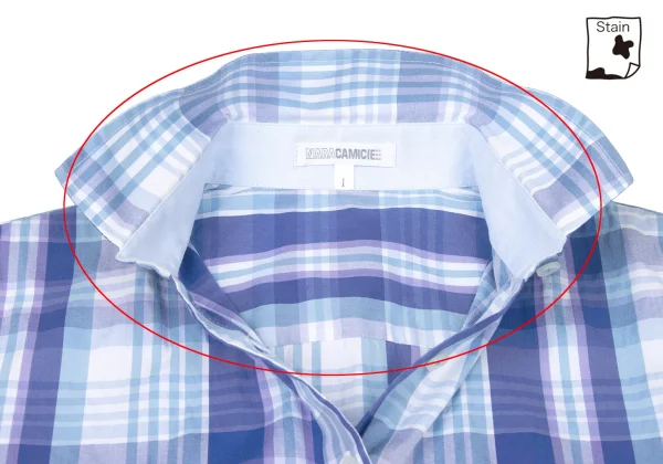 NARACAMICIE One Point Embroidered Check Shirt K-174775_006