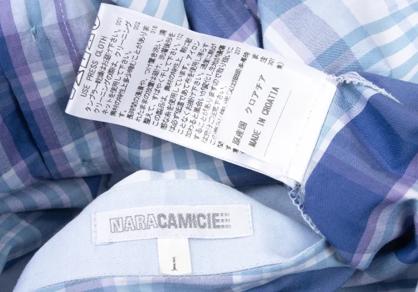 NARACAMICIE One Point Embroidered Check Shirt K-174775_015