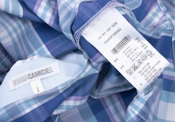 NARACAMICIE One Point Embroidered Check Shirt K-174775_016