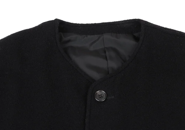 COMME des GARCONS HOMME Melton Wool Collarless Zip-Up Jacket K-174776_003