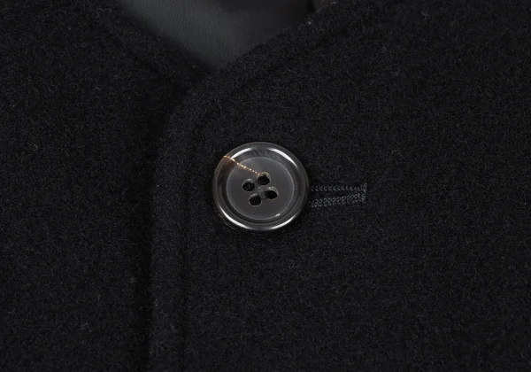 COMME des GARCONS HOMME Melton Wool Collarless Zip-Up Jacket K-174776_004