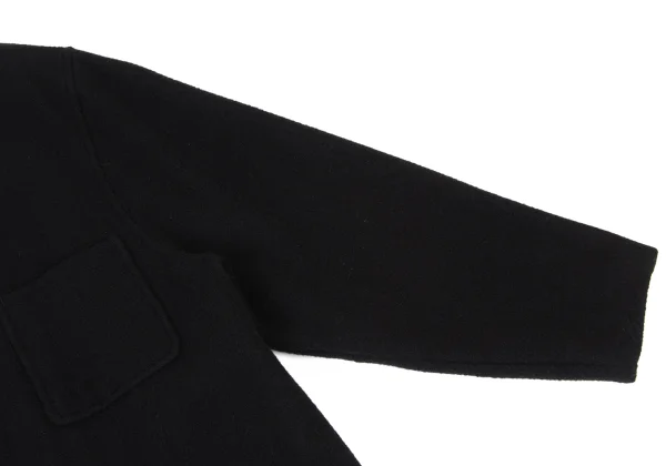 COMME des GARCONS HOMME Melton Wool Collarless Zip-Up Jacket K-174776_006