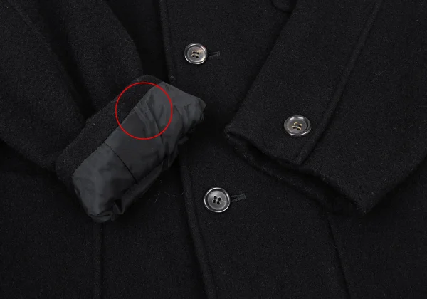 COMME des GARCONS HOMME Melton Wool Collarless Zip-Up Jacket K-174776_007