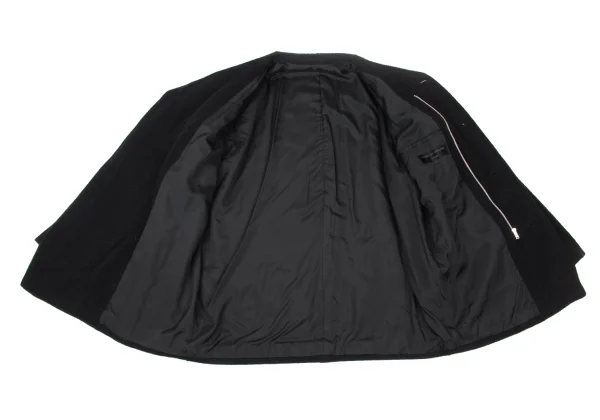 COMME des GARCONS HOMME Melton Wool Collarless Zip-Up Jacket K-174776_013