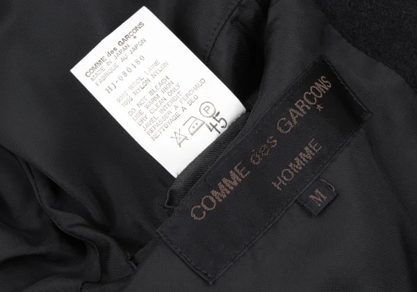 COMME des GARCONS HOMME Melton Wool Collarless Zip-Up Jacket K-174776_016