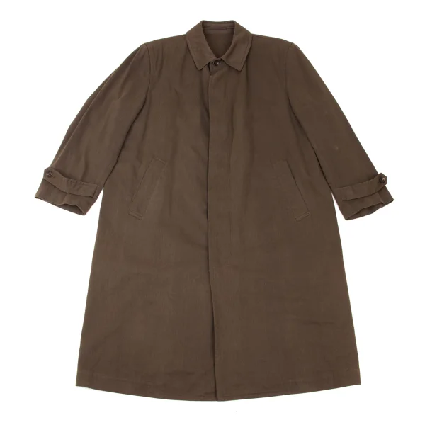 COMME des GARCONS HOMME Cotton Fly Front Long Coat Brown M K-174777_001