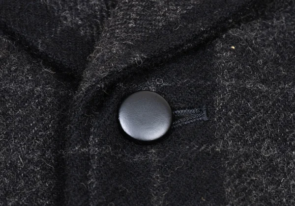 COMME des GARCONS HOMME Brushed Wool Check Open Collar Jacket K-174778_004