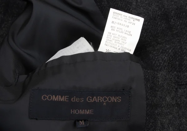 COMME des GARCONS HOMME Brushed Wool Check Open Collar Jacket K-174778_015