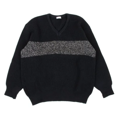 COMME des GARCONS HOMME Wool Switching V Neck Knit Sweater