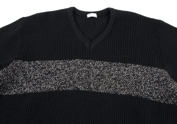 COMME des GARCONS HOMME Wool Switching V Neck Knit Sweater K-174782_002