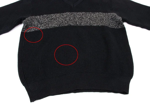 COMME des GARCONS HOMME Wool Switching V Neck Knit Sweater K-174782_007