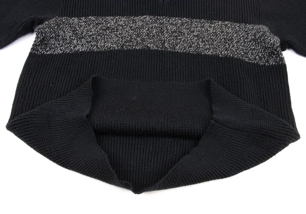 COMME des GARCONS HOMME Wool Switching V Neck Knit Sweater K-174782_010