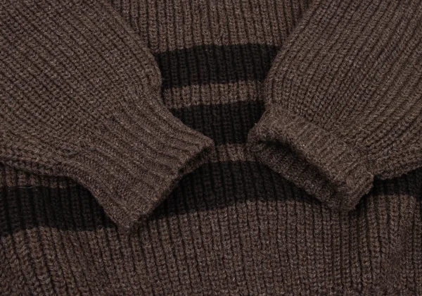 COMME des GARCONS HOMME Wool Blend Line Switching Knit Sweater K-174783_005