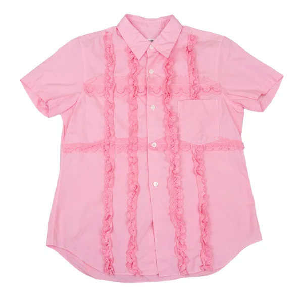 tricot COMME des GARCONS Dyed Front Floral Lace Short Sleeve Shirt K-174786_002