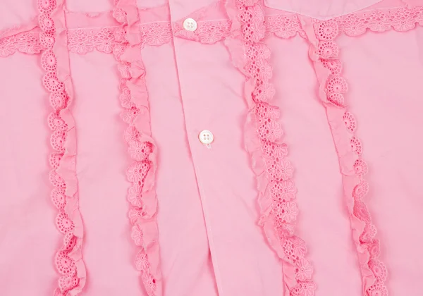 tricot COMME des GARCONS Dyed Front Floral Lace Short Sleeve Shirt K-174786_010