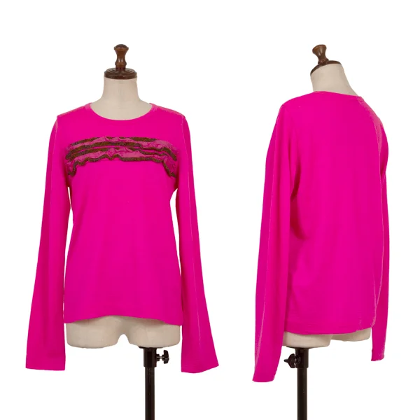 tricot COMME des GARCONS Wool Front Tape Design Top Pink S-M K-174789_001