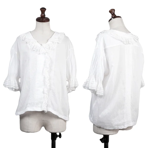 PINK HOUSE Lace Embellished Blouse White S-M K-174795_001
