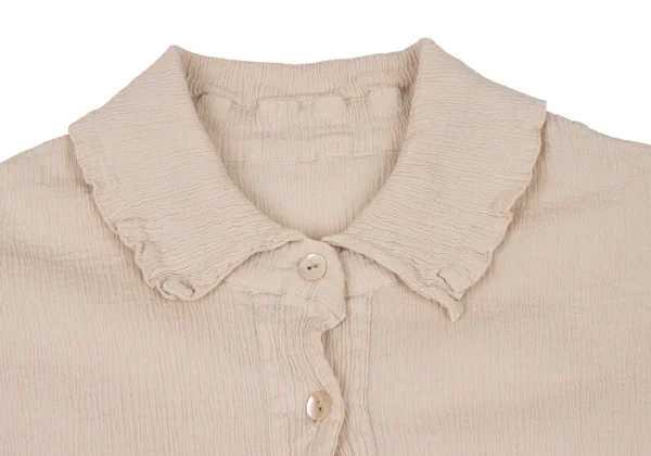 TSUMORI CHISATO Dyed Cotton Wrinkled Pleats 3/4 Sleeve Blouse K-174796_005