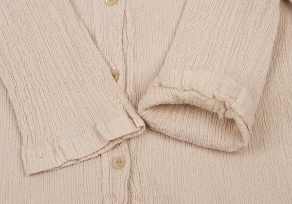 TSUMORI CHISATO Dyed Cotton Wrinkled Pleats 3/4 Sleeve Blouse K-174796_008