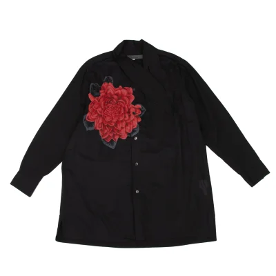 Y's for men Dahlia Print Tie Neck Shirt