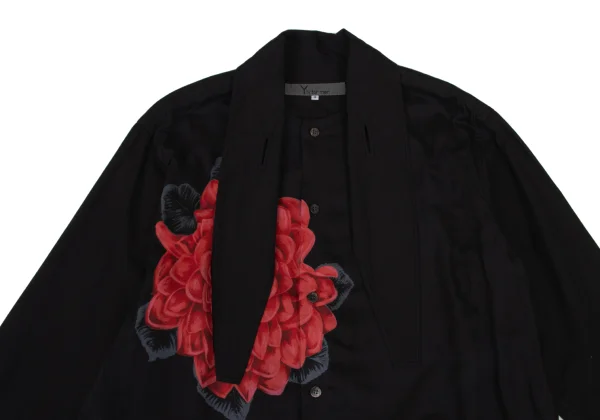 Y's for men Dahlia Print Tie Neck Shirt K-174805_002