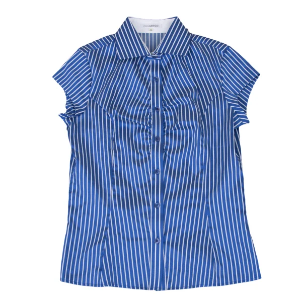 NARACAMICIE Striped Gathered French Sleeve Blouse K-174811_002