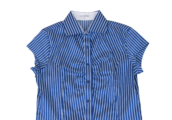 NARACAMICIE Striped Gathered French Sleeve Blouse K-174811_003