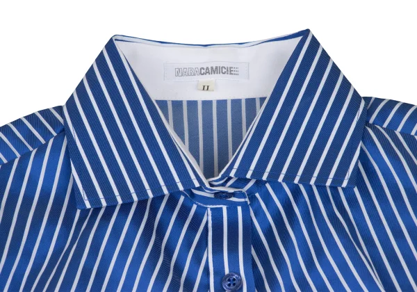 NARACAMICIE Striped Gathered French Sleeve Blouse K-174811_004