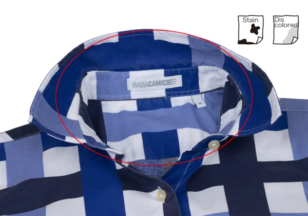 NARACAMICIE Line Check Pattern Cotton Short Sleeve Shirt K-174812_006