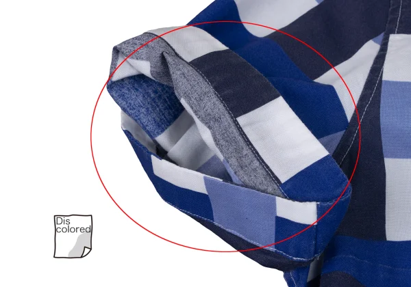 NARACAMICIE Line Check Pattern Cotton Short Sleeve Shirt K-174812_008